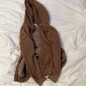 cute brown zip up